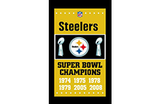 Pittsburgh Steelers Super Bowl Champions Flag 3ft x 5ft Polyester NFL Banner Flying Size No